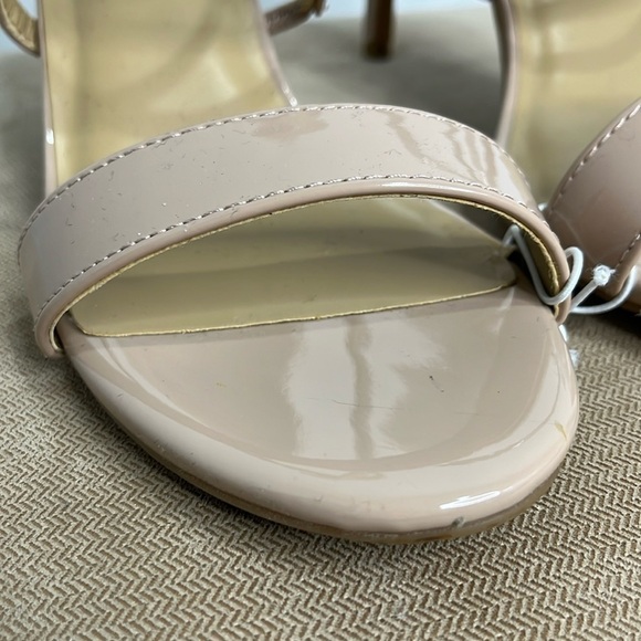 Thalia Sodi Nude Strappy High Heel Pumps Darria Shoes Size 10 Shiny Patent Look - Picture 2 of 14